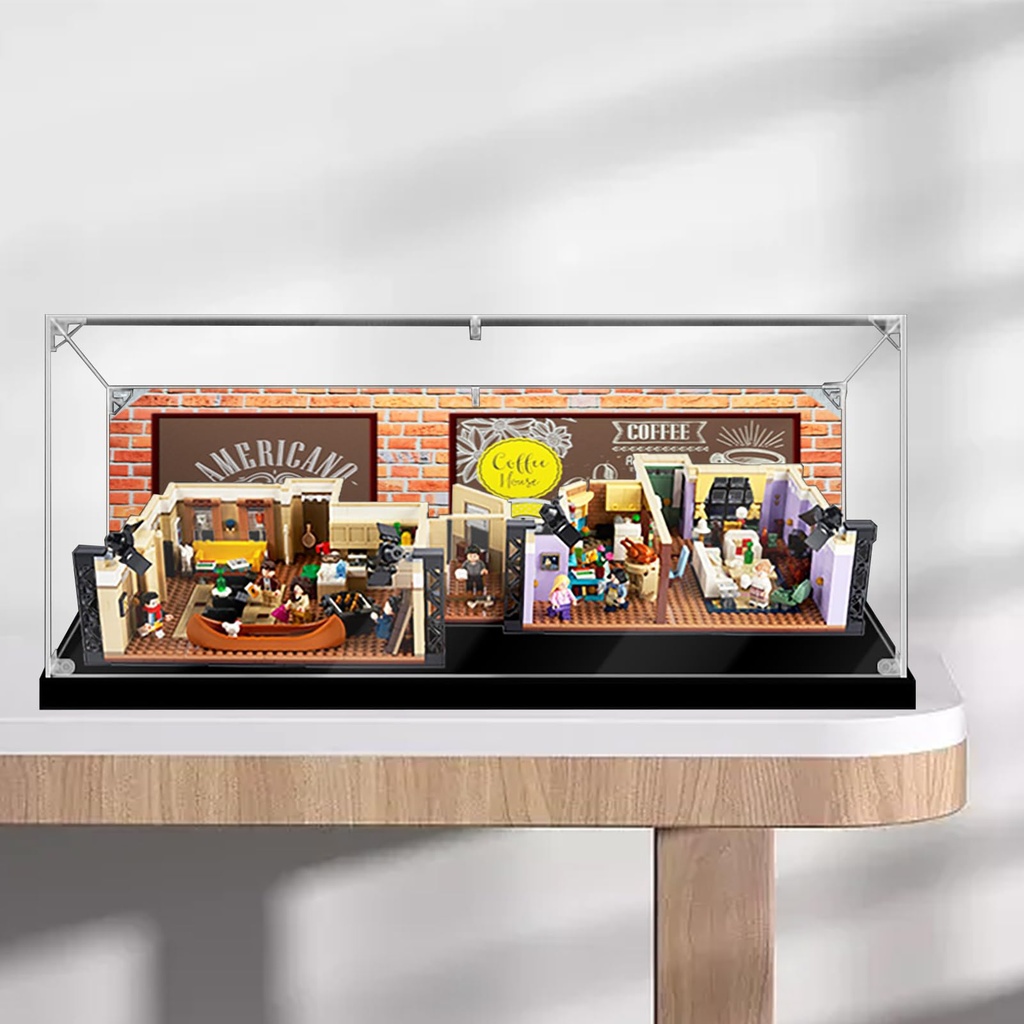 Acrylic Display Case for LEGO 10292 FRIENDS Apartments Storage Protection Showcase Selfassembled Black Inside 137x98x59inch Slevel gluefree model