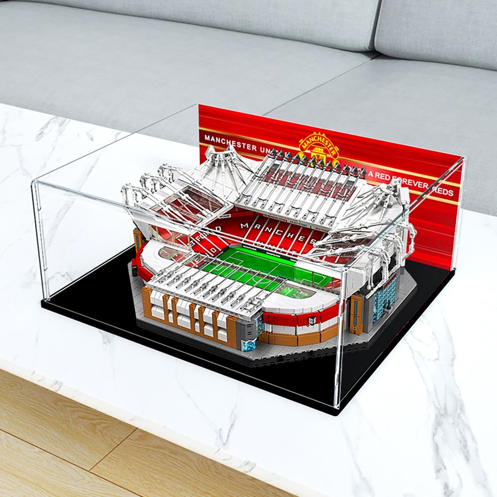 Acrylic Display Case for Lego 10272 Dustproof Clear Display Box Showcase for Lego 10272 Old Trafford Manchester United NOT Included The Model Mortise and tenon gluefree model