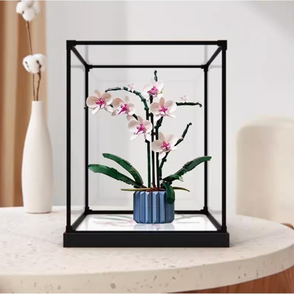 Transparent Acrylic display box for Lego 10311 Flower Bouquet model Dustproof Storage Display Box Model Not Included White base