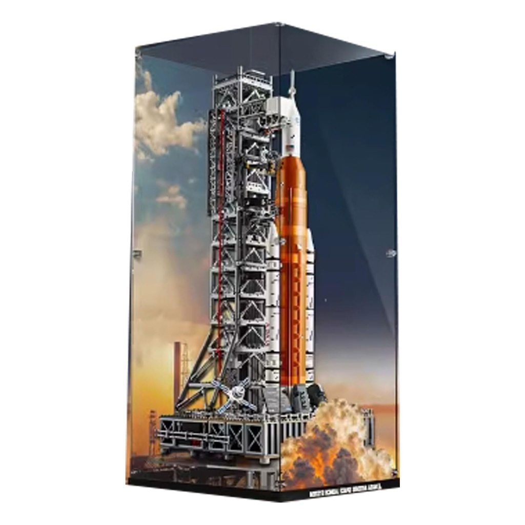 CHIFENMS Acrylic Display Clear Collectors Box Compatible with Lego 10341 Rocket Building Block Model Dust Storage Box Display Box Box Only