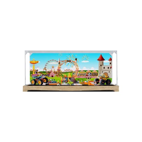 Transparent Acrylic Display Case for Lego 60295 Cool Stunts Model Clear BoxStorage BoxDisplay BoxCompatible with 60295 Model Display Box only Log Color