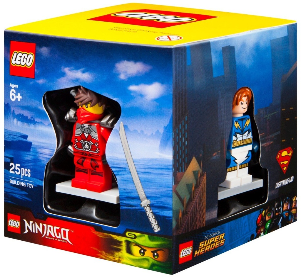 Lego Target Winter 2015 Minifigure Gift Set Promo Cube 5004077 Lightning Lad Sir Fangar Kai Stone Armour City Scuba Diver