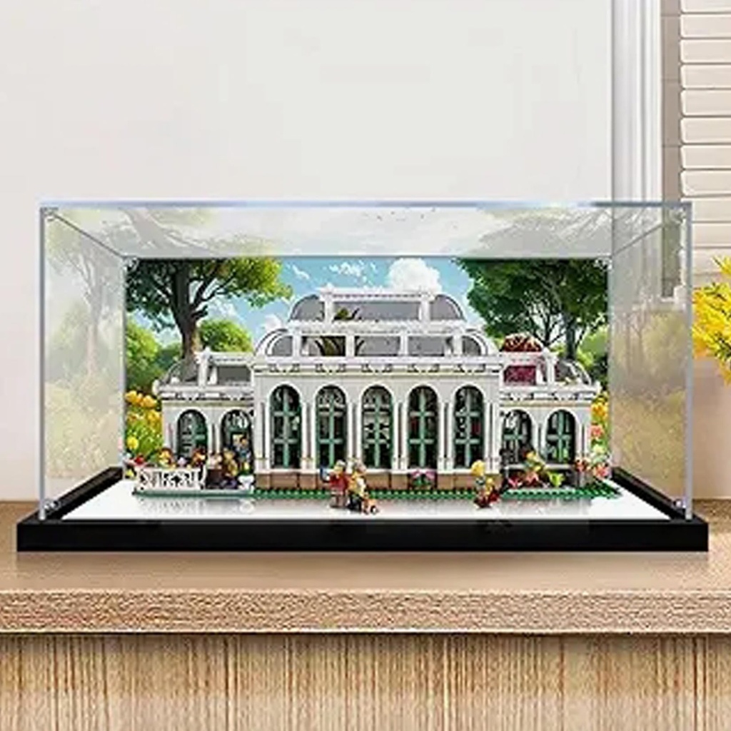 Acrylic Display Box for Lego 21353 Botanical Garden Model Transparent Dustproof Display Box Storage Box Compatible with Lego 21353 Construction kit Model Not Included Mirror BaseBackground3mm