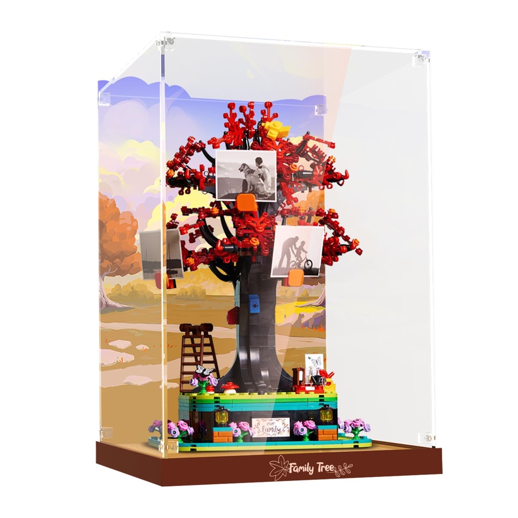 PIPART Acrylic Display Case for Lego 21346 Family Tree Dustproof Clear Display Box