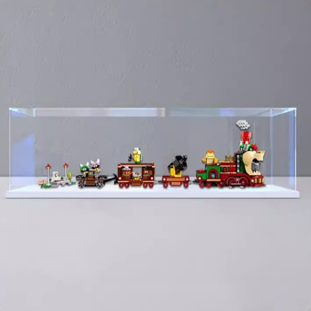 Transparent Acrylic Display Casefor Lego 71437 Express Train Model Clear BoxStorage BoxDisplay BoxCompatible with 71437 Model Display Box only White Base
