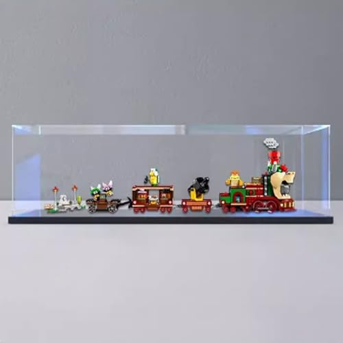 Transparent Acrylic Display Casefor Lego 71437 Express Train Model Clear BoxStorage BoxDisplay BoxCompatible with 71437 Model Display Box only Black Base