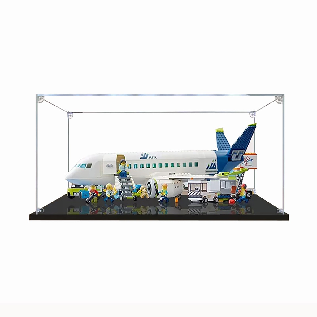 Figures Display Box for LEGO 60367 City Aerplane Acrylic Dustproof Transparent Display Case No Model snap fastener 3mm