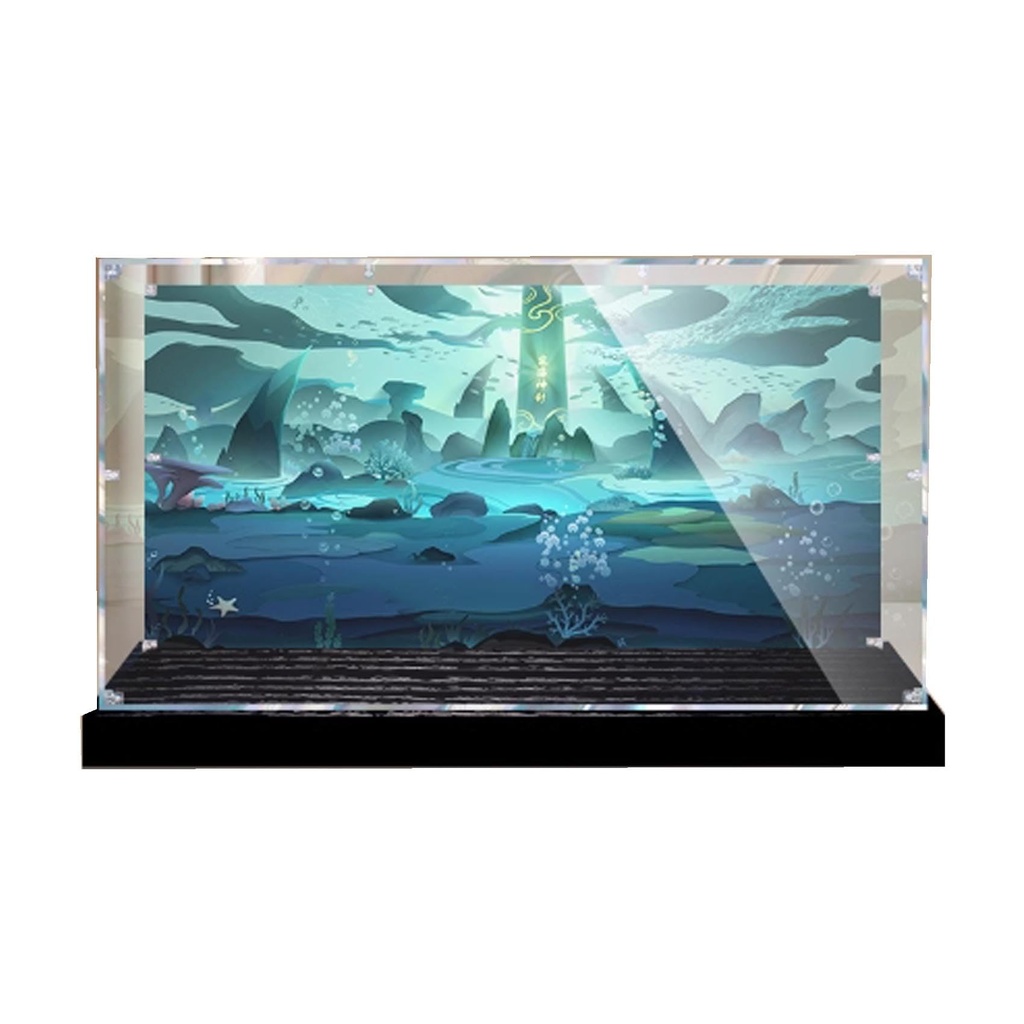 Transparent Acrylic Display Casefor Lego 80049 East China Sea Dragon Palace Model Clear BoxStorage BoxDisplay BoxCompatible with 80049 Model Display Box only Back Sprayed Raised Base