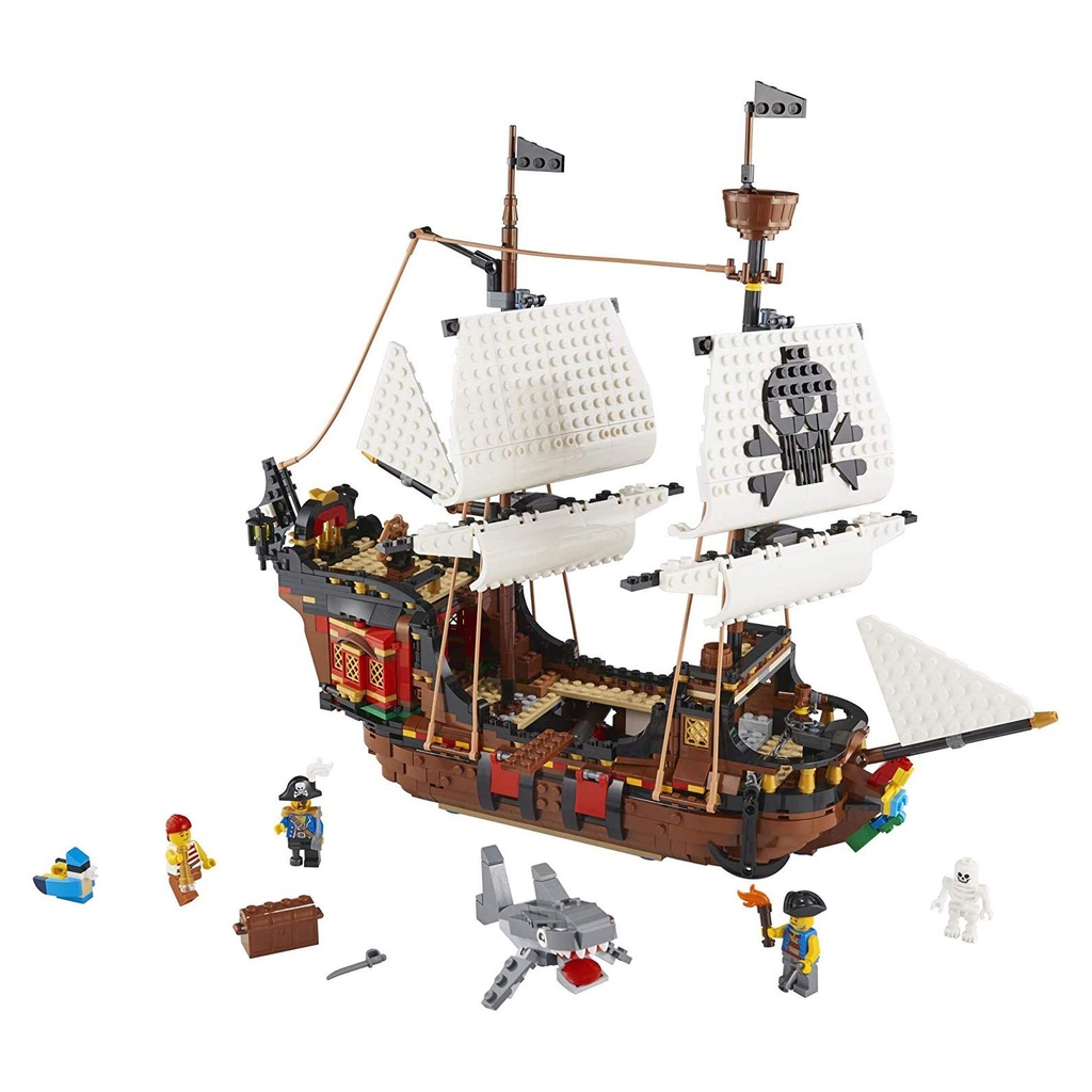 LEGO Creator 3in1 Pirate Ship 31109 Building Playset for Kids who Love Pirates and Model Ships Makes a Great Gift for Children who Like Creative Play and Adventures 2020 1260 Pieces