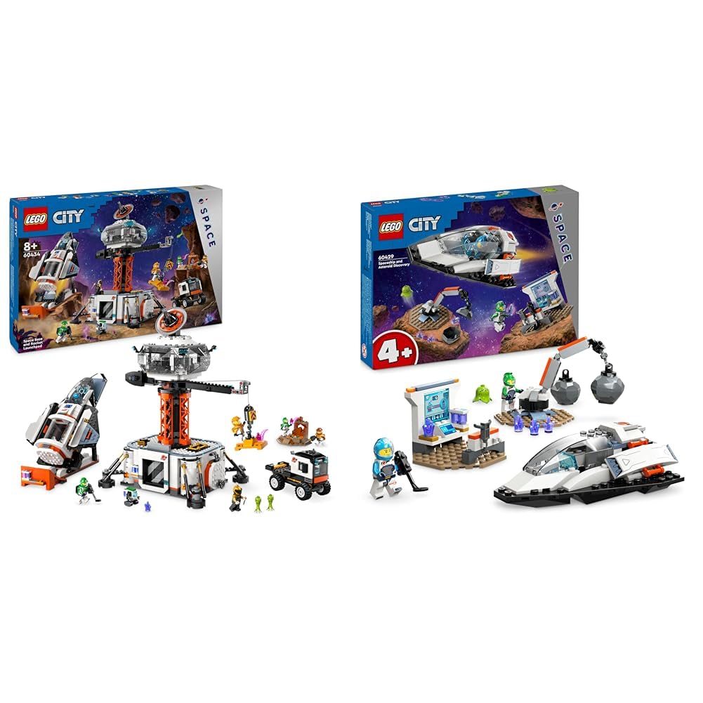 LEGO City Space Base and Rocket Launchpad Set Toy for 8 Plus Year Old Boys Girls City Spaceship and Asteroid Discovery Set Space Station Toy for 4 Plus Year Old Boys Girls