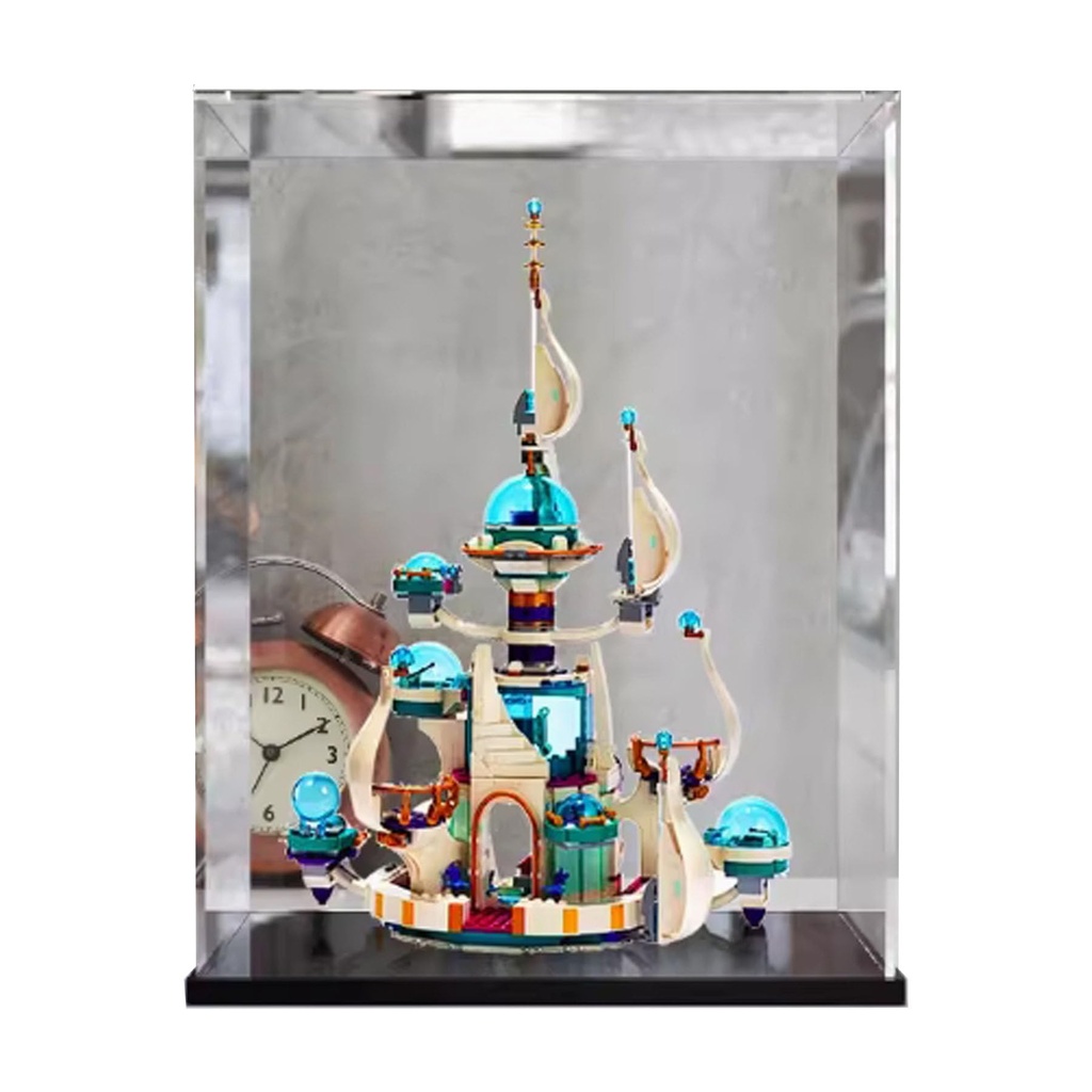 Acrylic Display Box for Lego 70838 Space Palace Clear Dustproof Display Box Box Only Lego Set Not Included Black Base