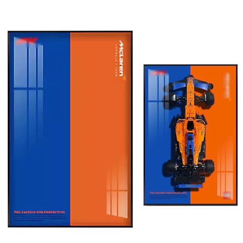 BoHeart Display Wallboard for Lego Technic Car F1 McLaren Formula 1 42141 Compatible with Lego McLaren F1 50x80cm Wall Art BedroomLiving Room
