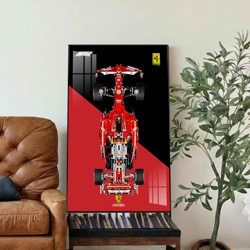 Display Wallboard for Lego 42207 Ferrari SF24 F1 Racing car Compatible with 42207 F1 gift for Lego Car Wall Mount Gift Ideas for Lego Car Wall Mount Enthusiast Only Wallboard C