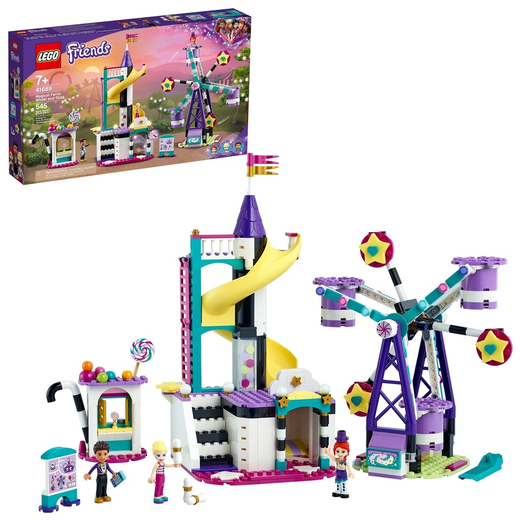 LEGO Friends Magical Ferris Wheel and Slide 41689 Building Kit for Kids Theme Park with 3 MiniDolls 2021 545 Pieces Multicolor One Size