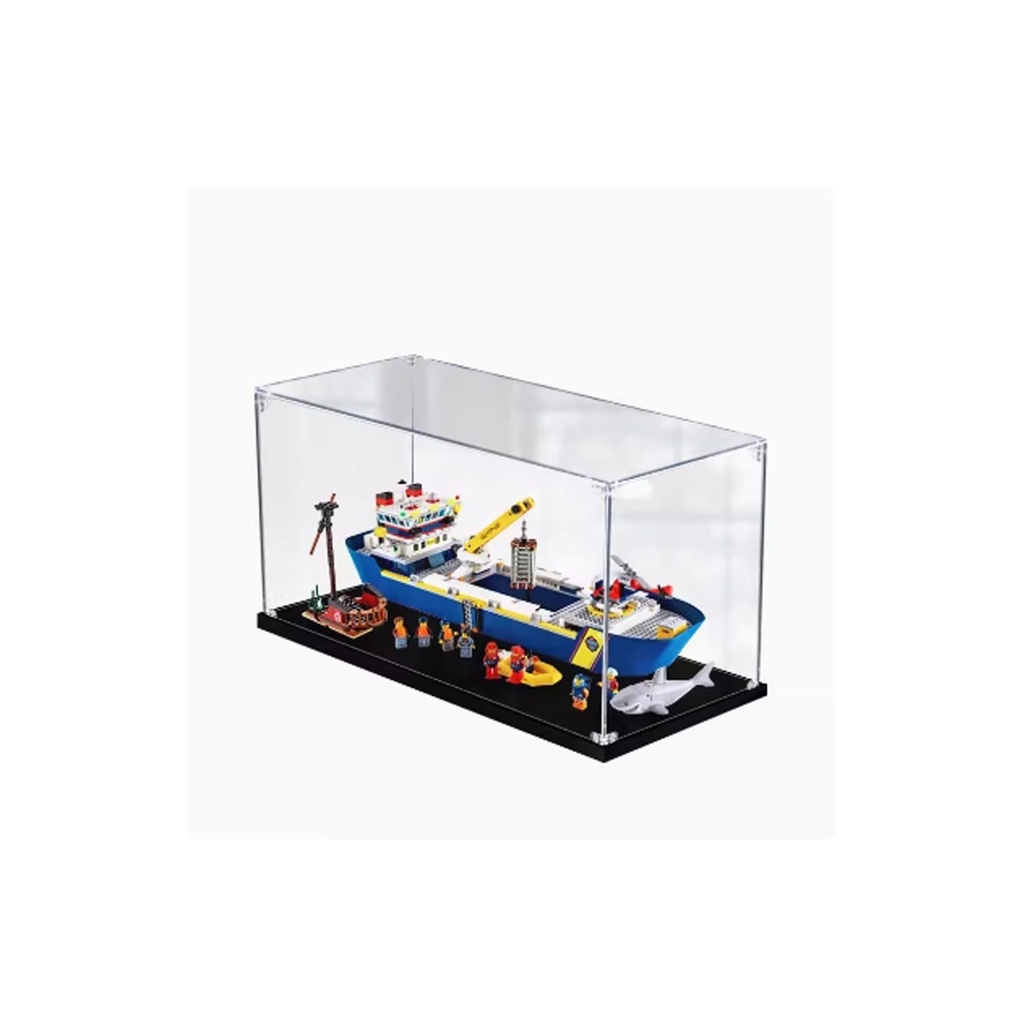 Acrylic Transparent Display Case for Lego 60266 Ocean Expedition Mega Ship Dustproof Transparent Display Case Showcase2759898 inches Display Case Only 3mm