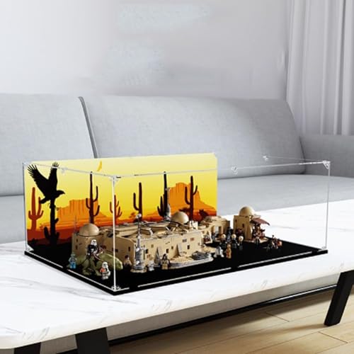 Transparent Acrylic Display Casefor Lego 75290 Bistro Bar Model Clear BoxStorage BoxDisplay BoxCompatible with 75290 Model Display Box only Black Base