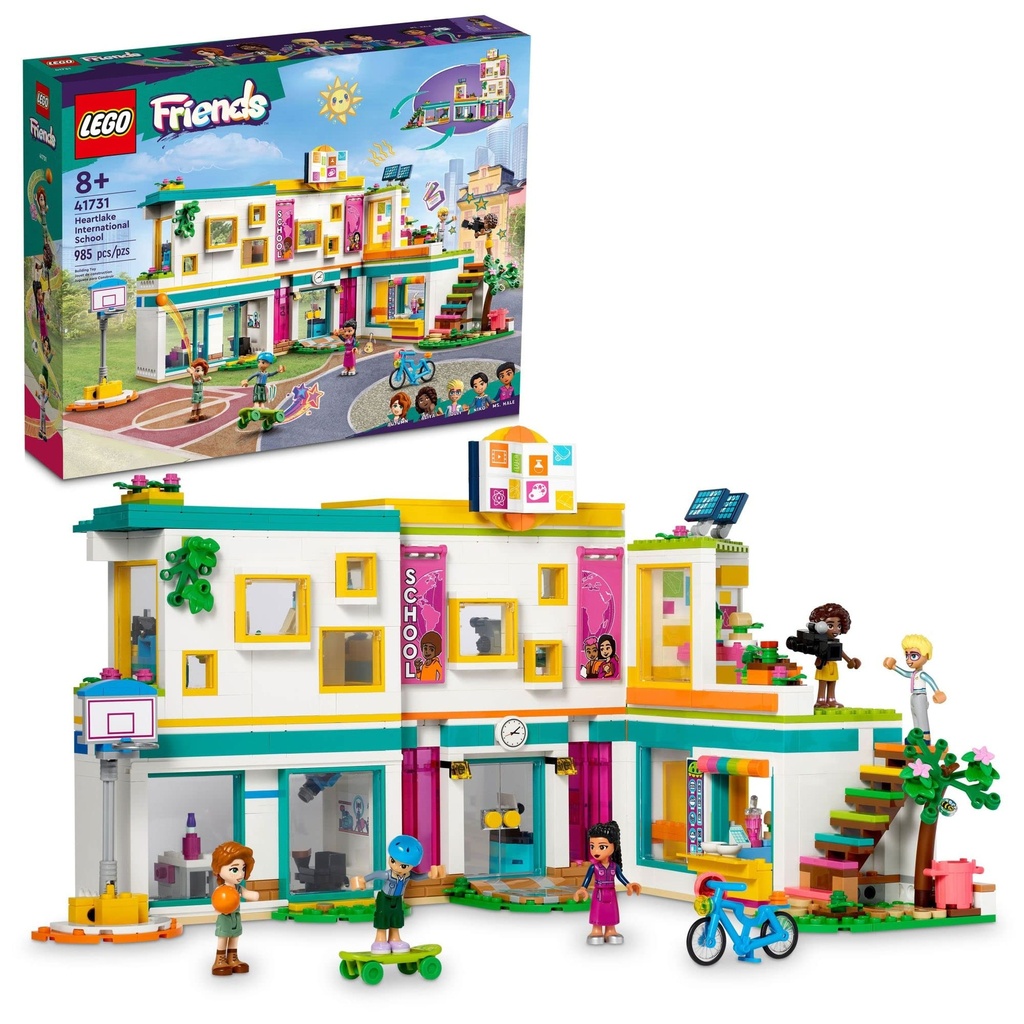 LEGO Friends Heartlake International School Playset Building Toy for Girls Boys with 5 2023 Character MiniDolls Accessories Pretend Play School Classroom Building Kit Birthday Gift Idea 41731