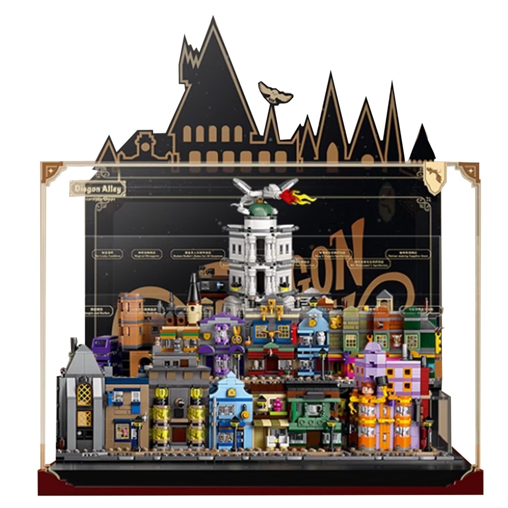 Acrylic Display Case for Lego 76444 Diagon Alley Building SetClear Display Case DustProof Display Case Compatible with Lego 76444Only Display Case