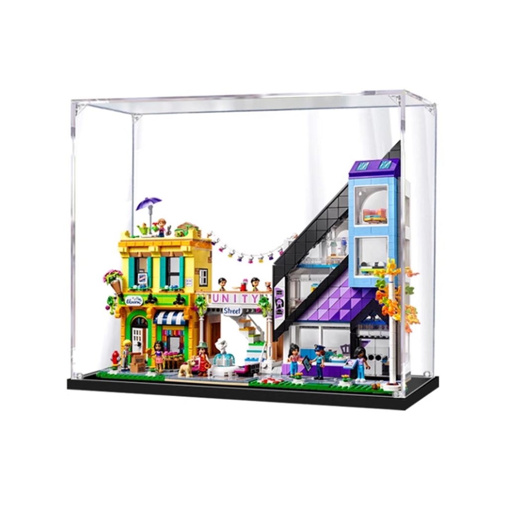 Transparent Acrylic display box for Lego 41732 Florists and furniture shops model Dustproof Storage Display Box Model Not Included 3mm