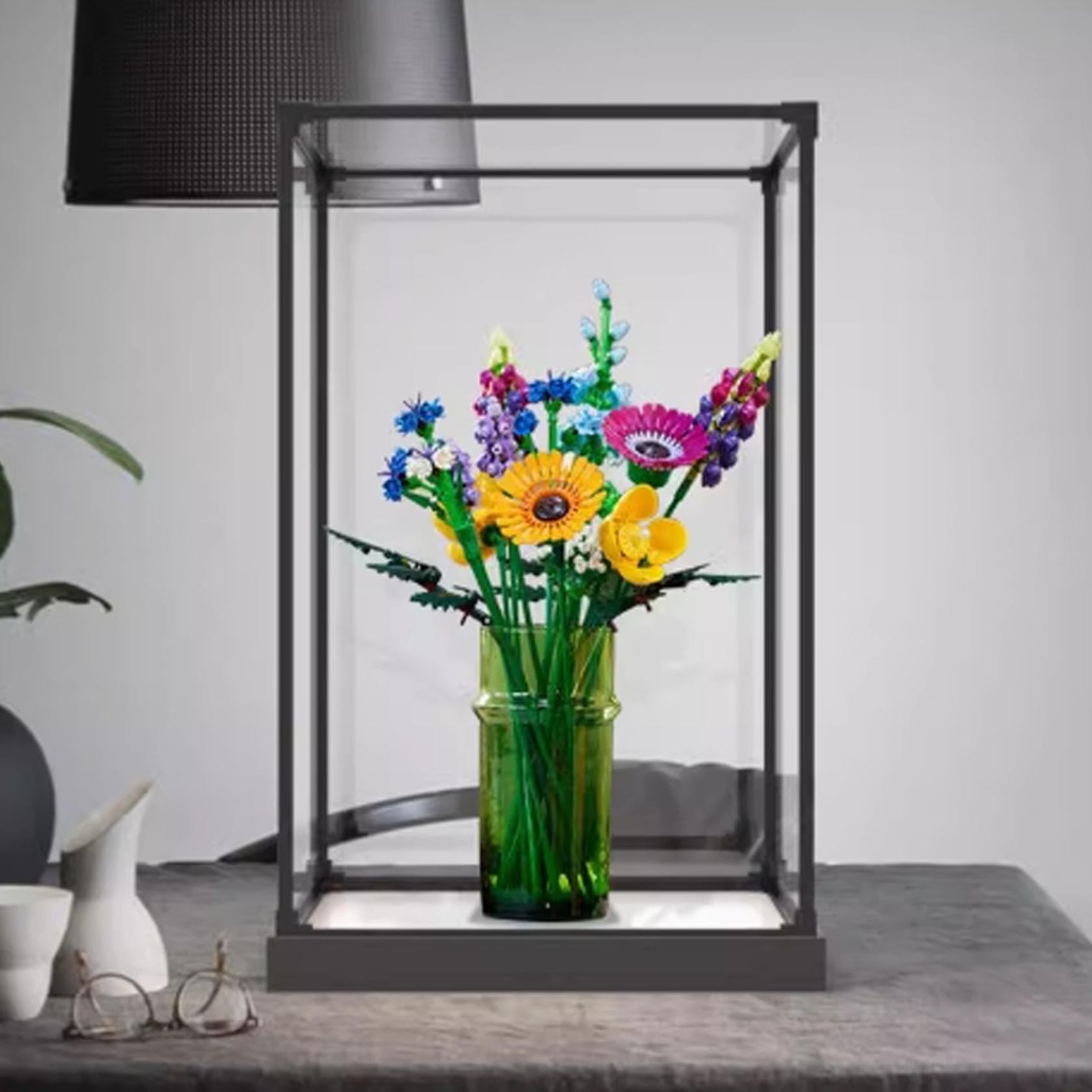 Transparent Acrylic display box for Lego 10313 Flowering model Dustproof Storage Display Box Model Not Included White base