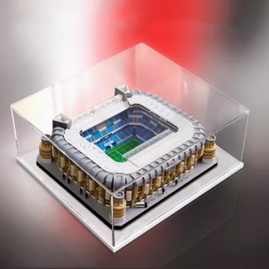 Acrylic Display Case For Lego 10299 Football Stadium Model Dustproof Transparent Acrylic Display Case Storage Box Model Not Included White base