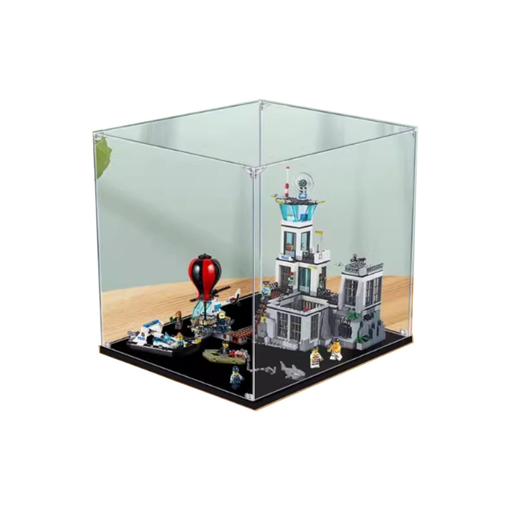 Transparent acrylic display box for Lego 60130 Prison Island at Sea model collection dustproof display box display box only 3mm