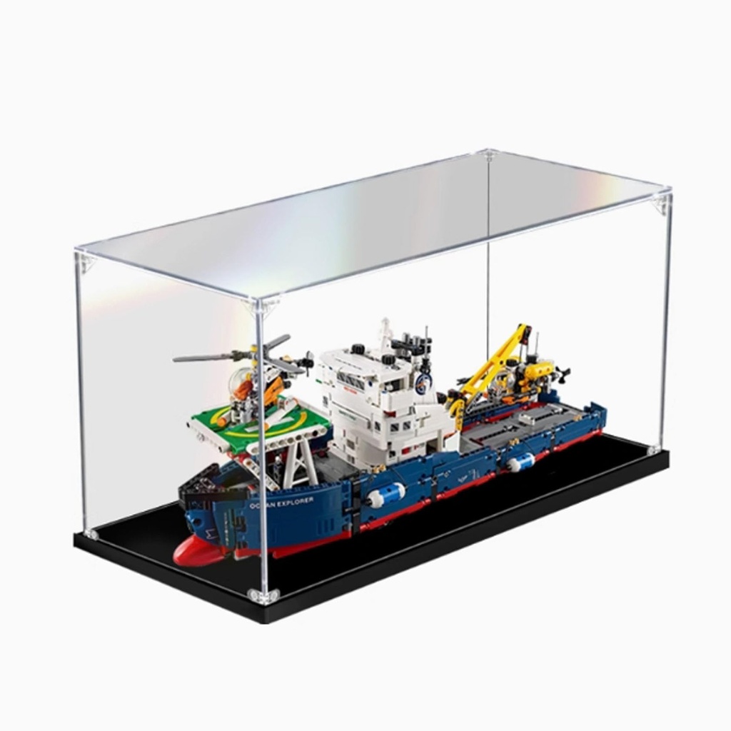 Transparent acrylic display box for Lego 42064 Marine Resources Exploration Vessel model collection dustproof display box display box only 3mm