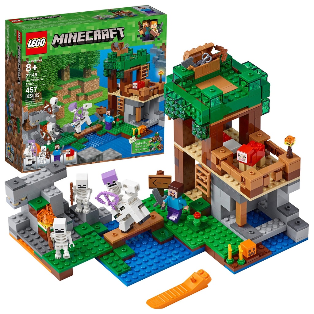 LEGO Minecraft The Skeleton Attack 21146 Building Kit 457 Piece
