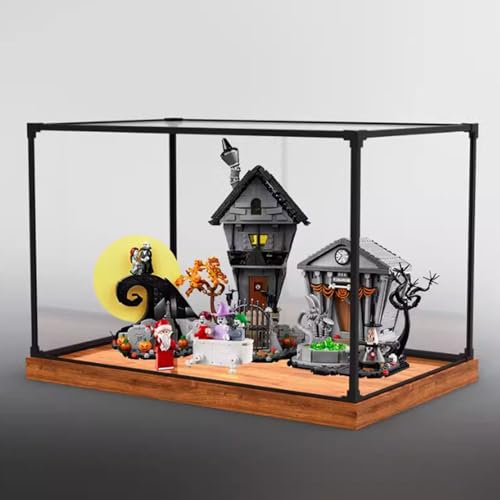 Acrylic Display Box Model Kit Compatible with Lego 21351 Christmas Eve Scare Clear Acrylic Box for Displaying Dolls Dustproof Display Box Box Only B