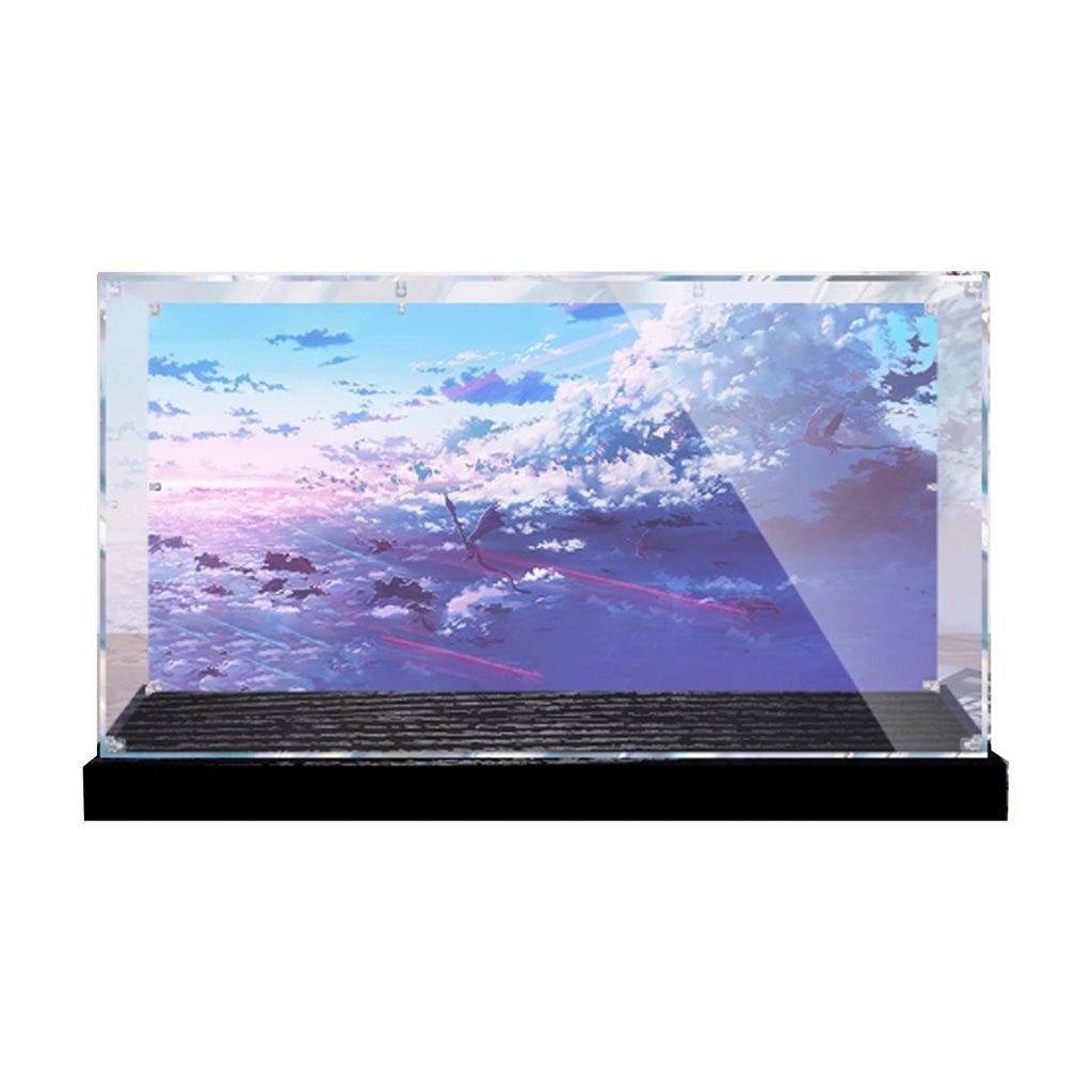 Transparent Acrylic Display Casefor Lego 71469 Shark Boat Model Clear BoxStorage BoxDisplay BoxCompatible with 71469 Model Display Box only Back Spray Raised Base