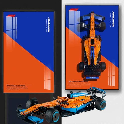 BoHeart Display Wallboard for Lego Technic Car F1 McLaren 42141Decorative Display Panels for Lego Car Wall Mounted Displays Gift Ideas for Lego Car Wall Mount EnthusiastNO Model50X80CM