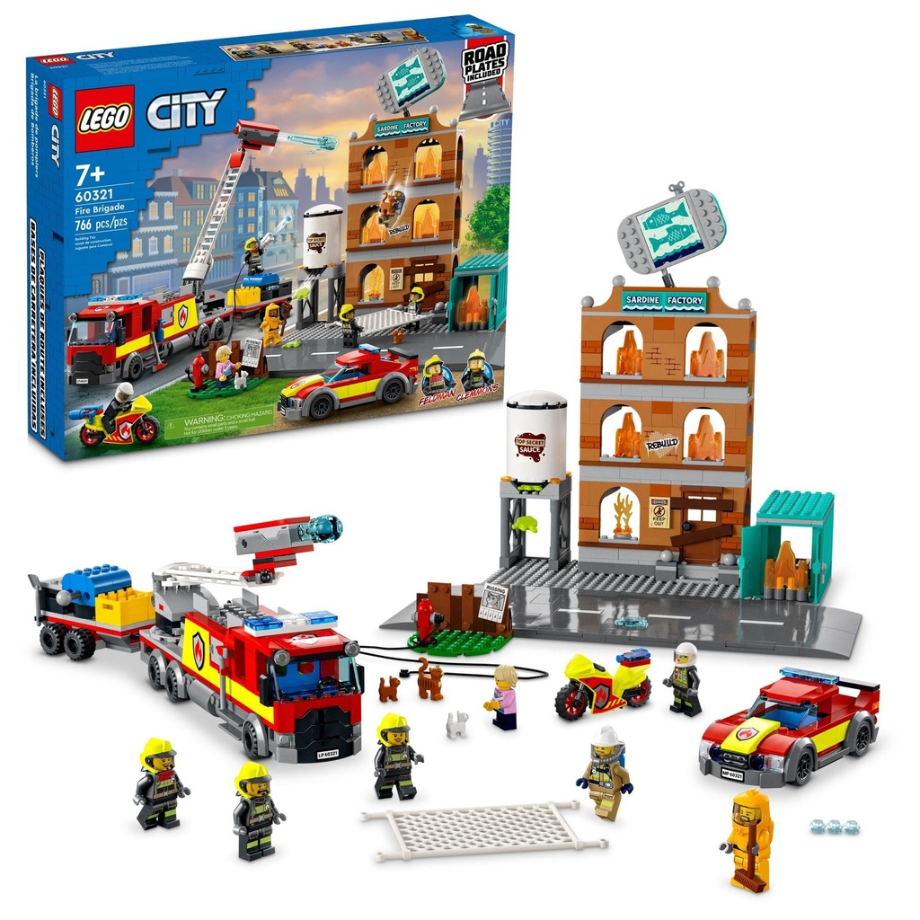 LEGO City Fire Brigade 60321 Building Kit MultiModel Playset with 2 City TV Characters for Ages 7 766 Pieces