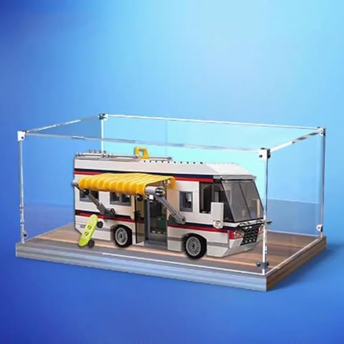 Transparent Acrylic Display Box for Lego Model 31052 Vacation Camper Dustproof Storage Display Box Model Not Included Dark Base