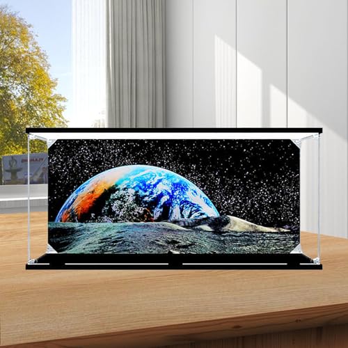 BoHeart No glue Clear Display Box for LEGO 60350 for Acrylic Dustproof Transparent Custom Display Case No Model 55x35x25cm Light board