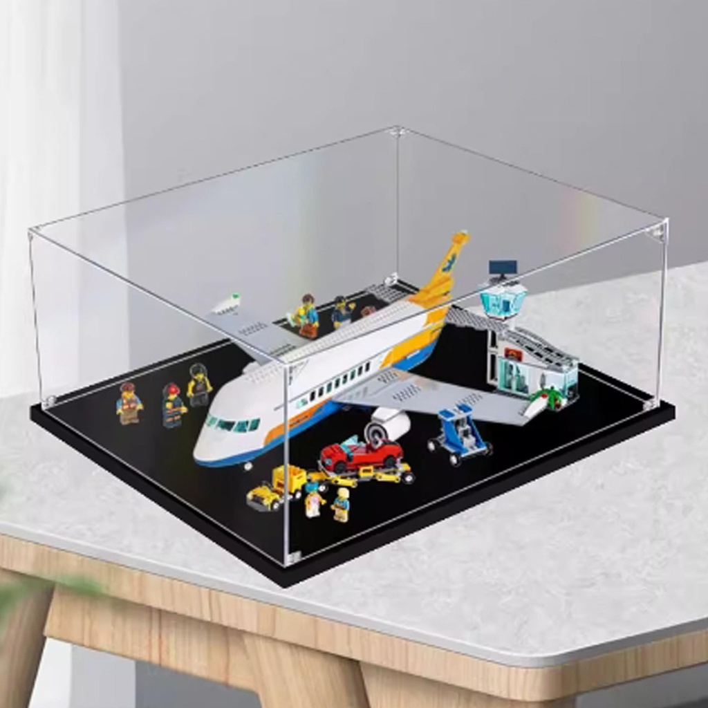 Acrylic Display Clear Collectors Box Compatible with Lego 60262 Urban passenger aircraft Building Block Model Dust Storage Box Display Box Box Only 2mm