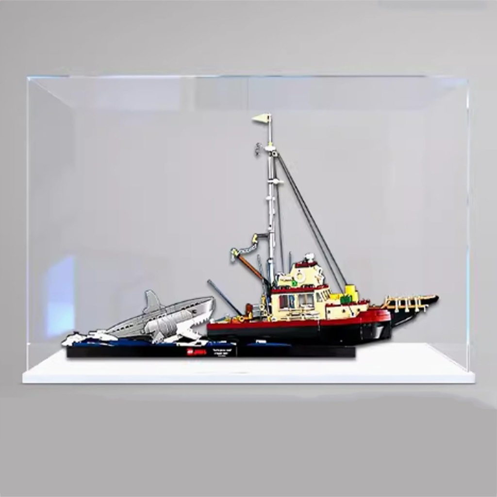 Acrylic Display Box for Lego 21350 Model Transparent Dustproof Display Box Compatible with Lego 21350 Construction kit Model Not Included White Base
