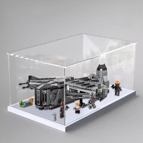 Transparent Acrylic display box for Lego 75323 Airplanes model Dustproof Storage Display Box Model Not Included White base