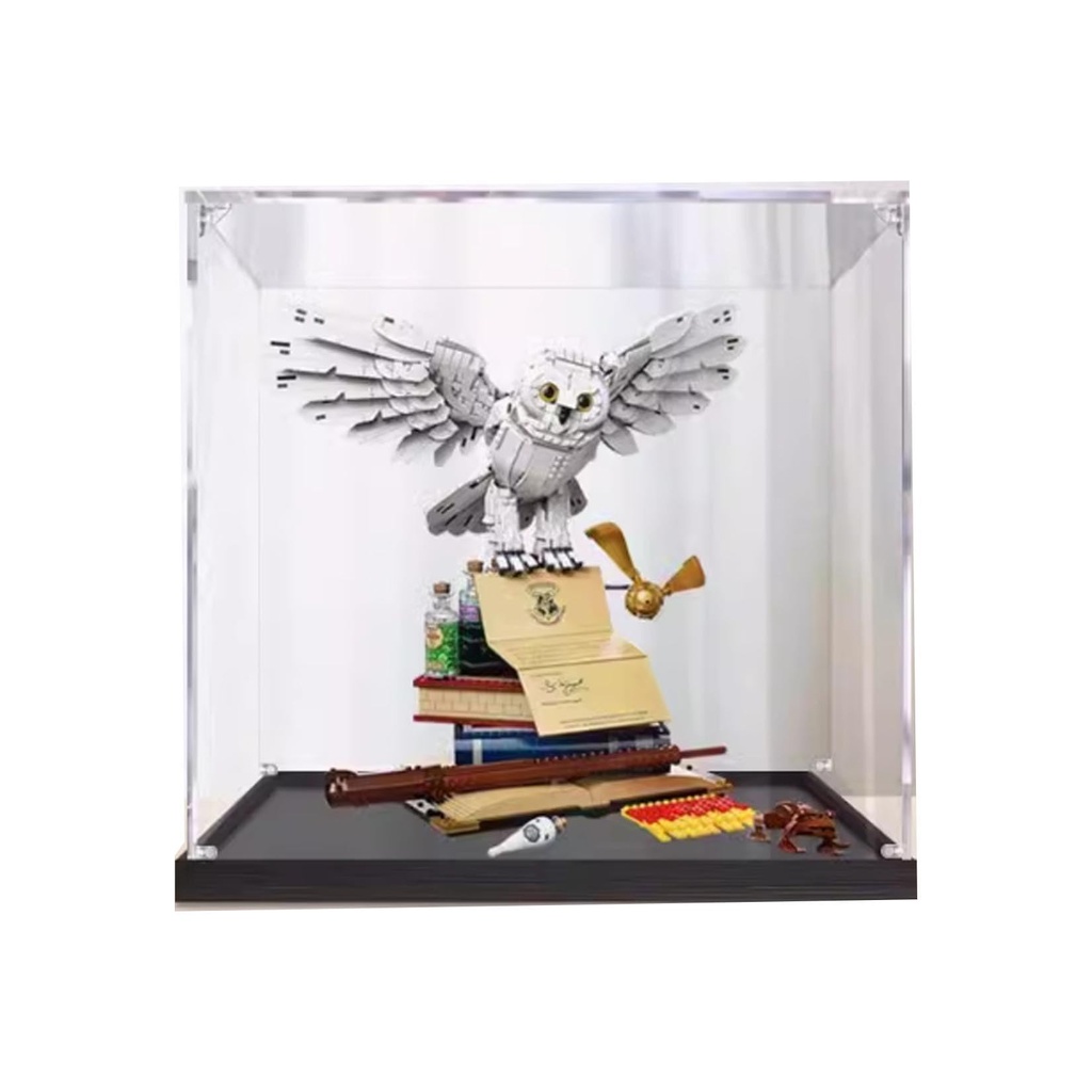 HAIWENFEIQI Acrylic Display Case for Lego 76391 Hedwigs Owl Display Box Compatible LegoModel Showcase Gift NOT Included The Model 2mm