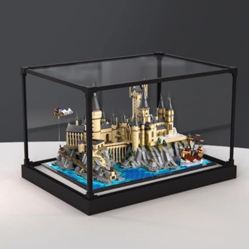 Transparent Acrylic display box for Lego 76419 Castle and courtyard model Dustproof Storage Display Box Model Not Included White base