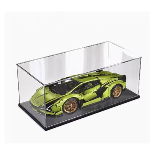 Transparent Acrylic display box for Lego 42115 Racecars model Dustproof Storage Display Box Model Not Included Black base