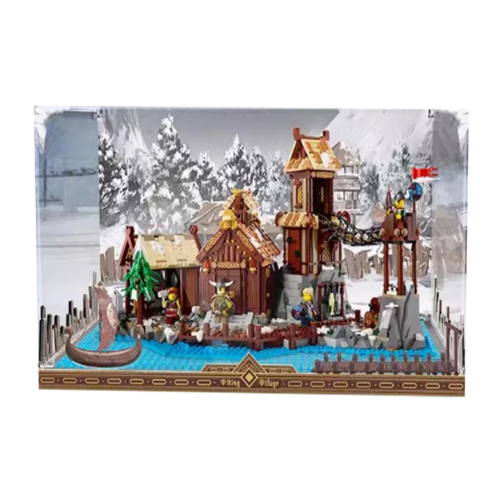 HAIWENFEIQI Acrylic Display Caseforlego21343 Viking Village Faraway CastleDisplay Box Compatible LegoModel Showcase Gift NOT Included The Model