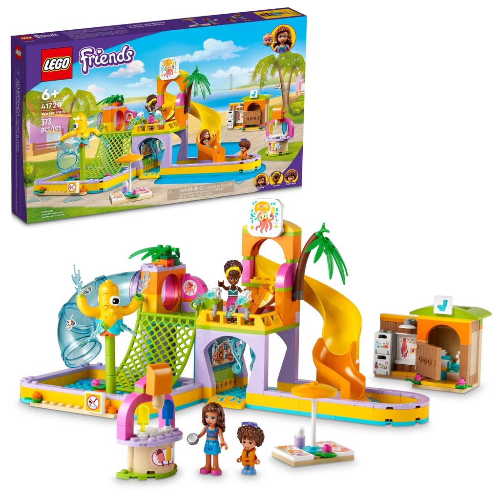 LEGO Friends Water Park Set 41720 Swimming Pool and Slides Heartlake City Toy Pretend Play Birthday Gift Idea for Kids Ages 6 Plus