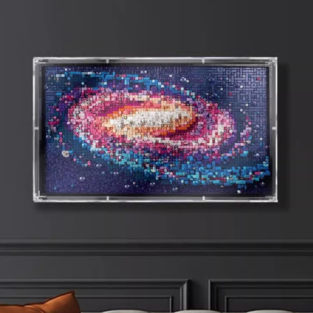 Clear Acrylic Display Box Compatible with Lego 31212 Galaxy Pixel Art Model Wall Mounted Decorative Photo Frame Storage Organizer Box Only