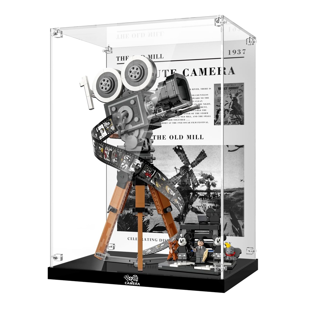 PIPART Acrylic Display Case for Lego 43230 Walt Tribute Camera Dustproof Clear Display Box Display Case ONLYLego Model NOT Included