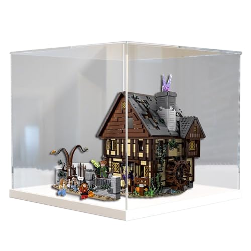 Acrylic Display Case for Lego 21341 Magic House Building Block Model Storage Transparent Dustproof Display Box 35x30x35cm Display Box Only Gift Idea Customizable White