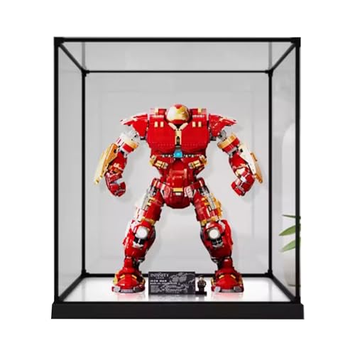 Acrylic Display Box for Lego 76210 Anti Hulk Armor Model Clear Dustproof Block Organizer Box Only Lego Set Not Included White Background