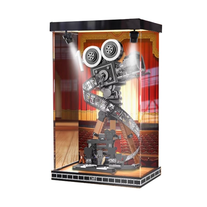HCAEIOFJ Clear Acrylic Display Case for Lego Disne 43230 Applicable for Walt Disney Tribute Camera Display Box GiftDisplay Case Only BackgroundTop Light
