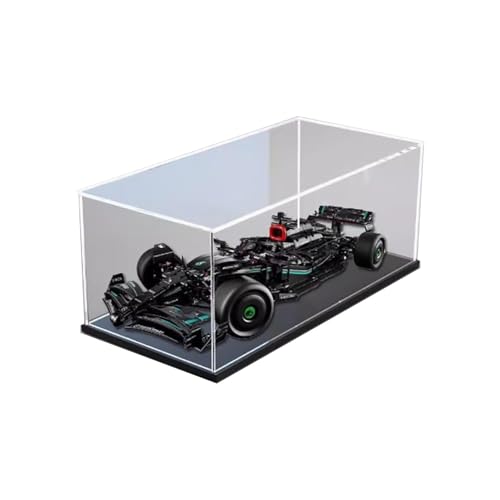 FEIFANBOYANG Acrylic Display case for Lego 42171 Racecars Model Dustproof Transparent collections Display Case display box only Black base