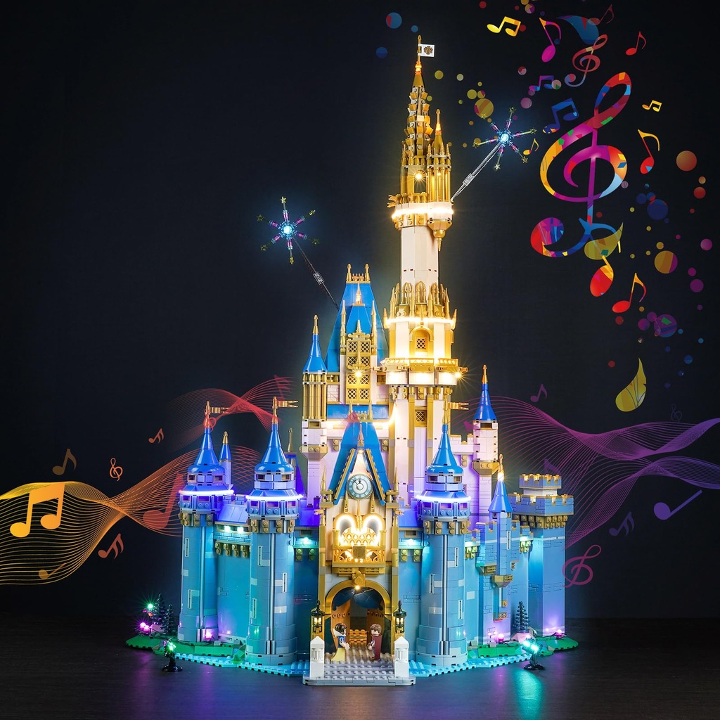 Led Light Kit for Lego Disney Castle Lighting Set for Lego 43222 Disney Castle Not Include Models Just Light Set Music Version