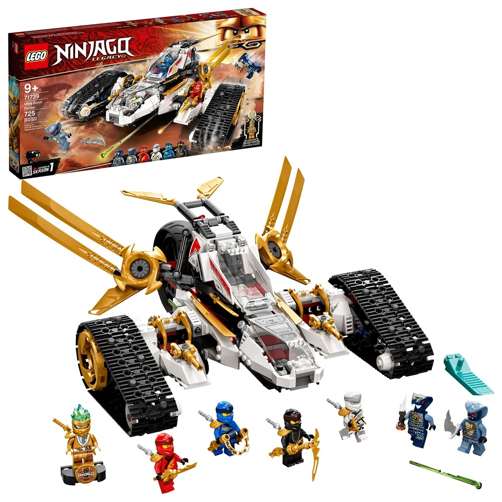 LEGO NINJAGO Legacy Ultra Sonic Raider 71739 Building Kit with a Motorcycle Plane and Collectible Minifigures 2021 725 Pieces Multicolor Standard